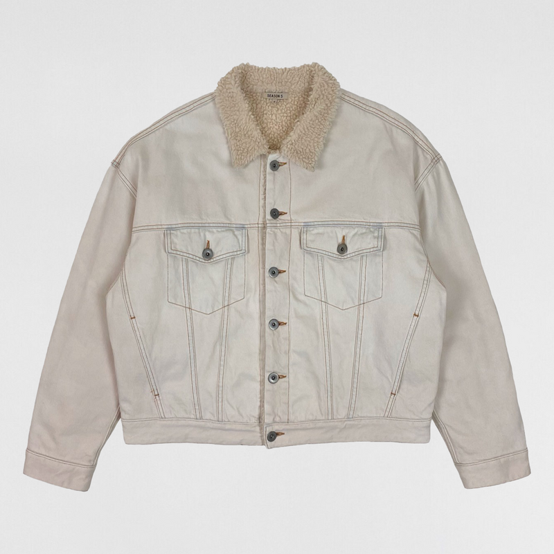 Yeezy Season 5 Sherpa Denim Jacket In Bleach