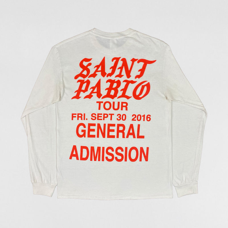 Saint Pablo Tour 2016 General Admission Long Sleeve In White