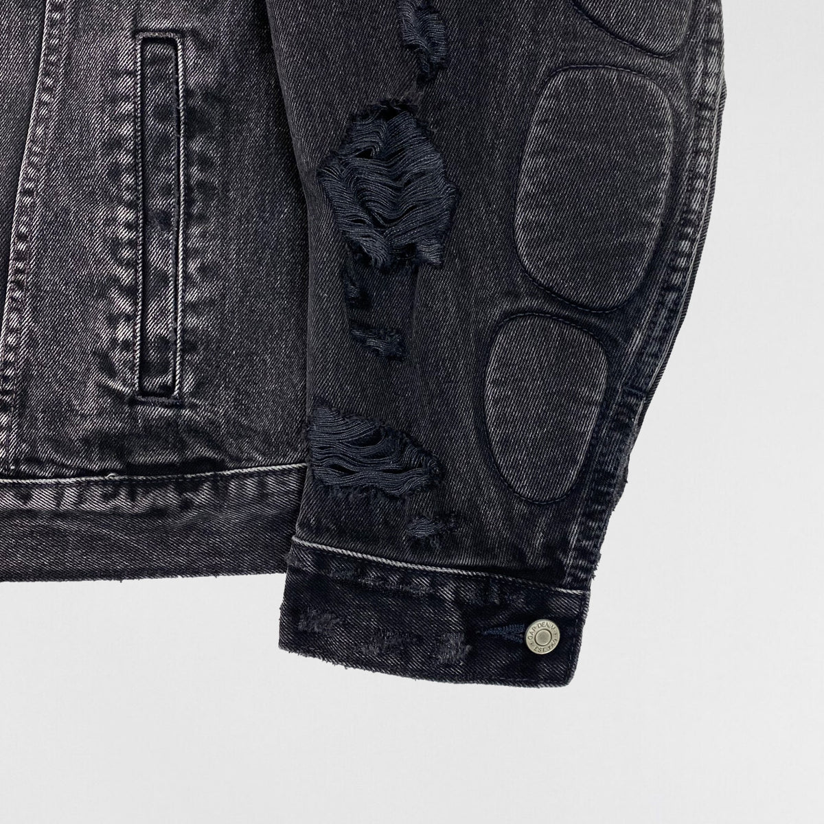 Yeezy Gap Balenciaga 2022 Padded Denim Jacket In Washed Grey 