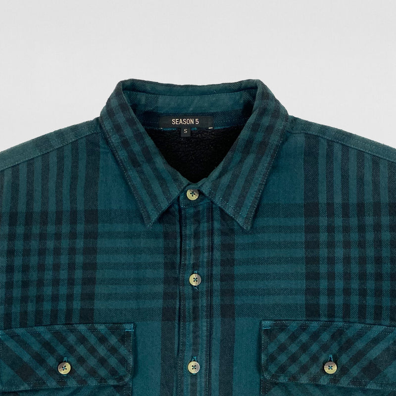 Yeezy Season 5 Sherpa Lined Flannel In Teal