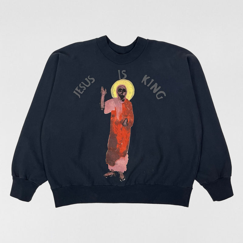 Jesus Is King 2019 Portrait Crewneck In Navy