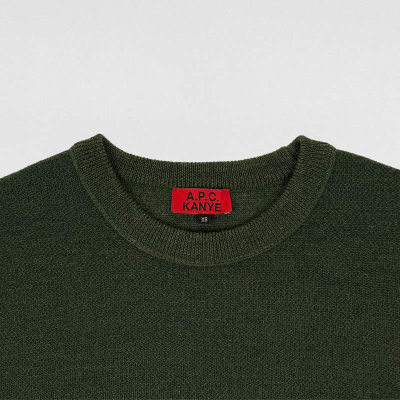 APC Kanye 2014 Reversible Knit Sweater In Khaki/Camo