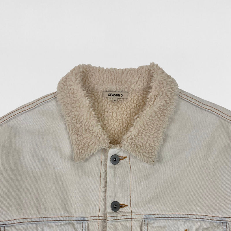 Yeezy Season 5 Sherpa Denim Jacket In Bleach