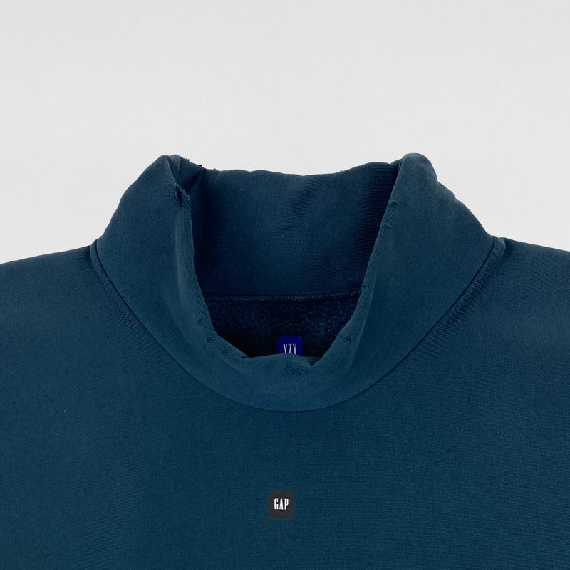 Yeezy Gap Balenciaga 2022 High Neck Logo Sweater In Dark Blue