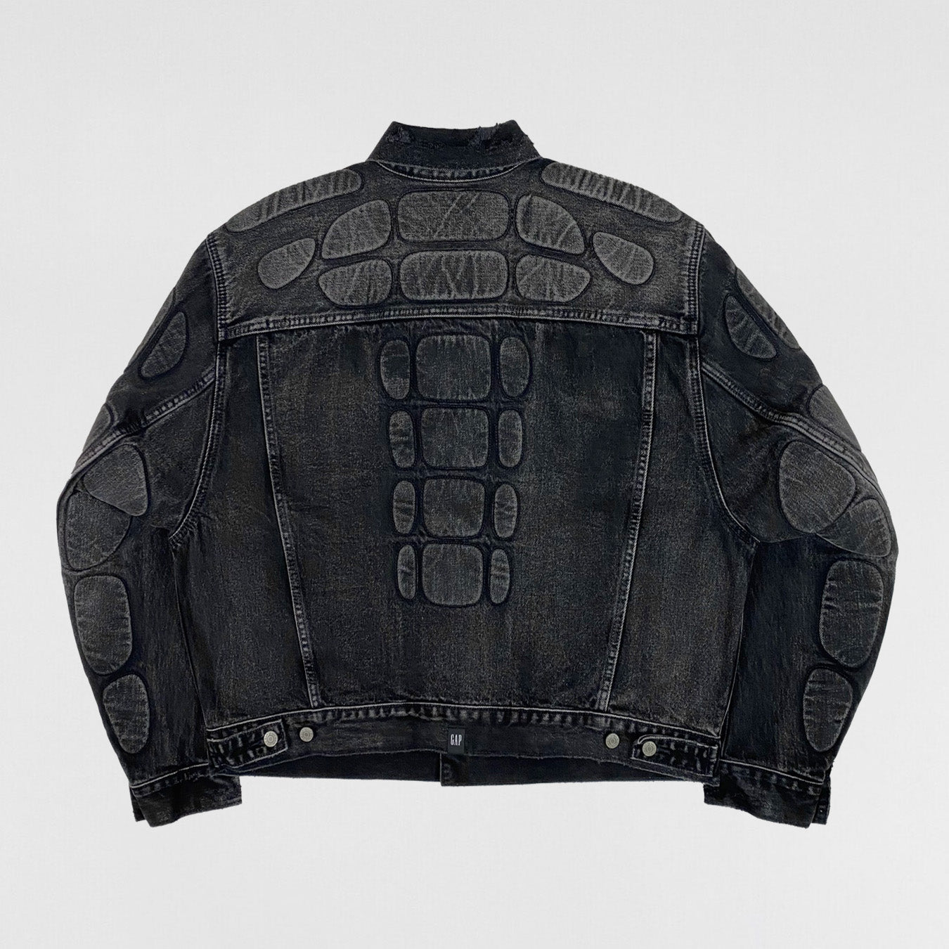 Yeezy Gap Balenciaga 2022 Padded Denim Jacket In Washed Grey