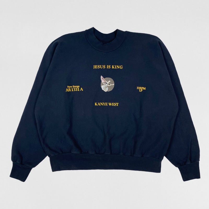 Jesus Is King 2019 Vinyl Dove Crewneck In Navy