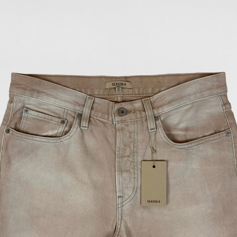 Yeezy Season 6 Slim Denim In Washed Beige