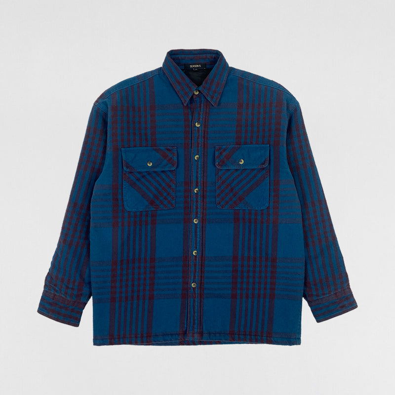 Yeezy Season 5 Padded Oversized Flannel In Blue