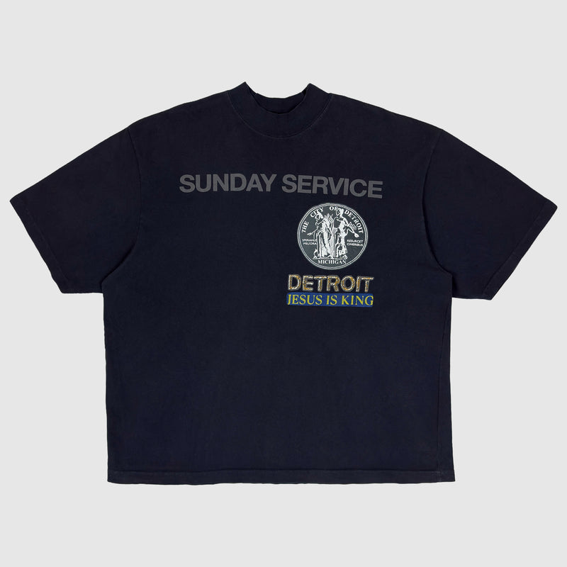 Jesus Is King 2019 Sunday Service Detroit Tee In Navy