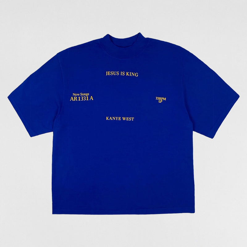 Jesus Is King 2019 Vinyl Album Tee In Blue