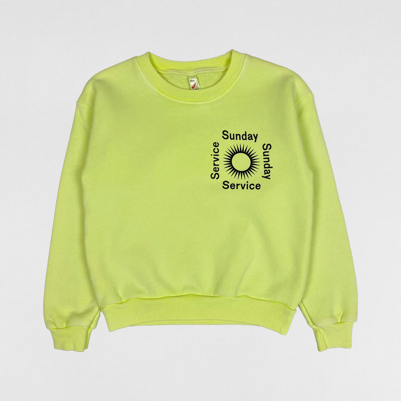 Jesus Is King 2019 Unreleased Kid's Sunday Service Crewneck In Frozen Yellow