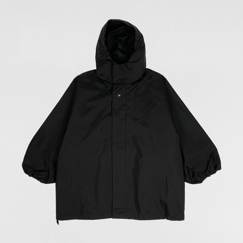 Yeezy Gap Balenciaga 2022 Magnet Closure Logo Parka In True Black
