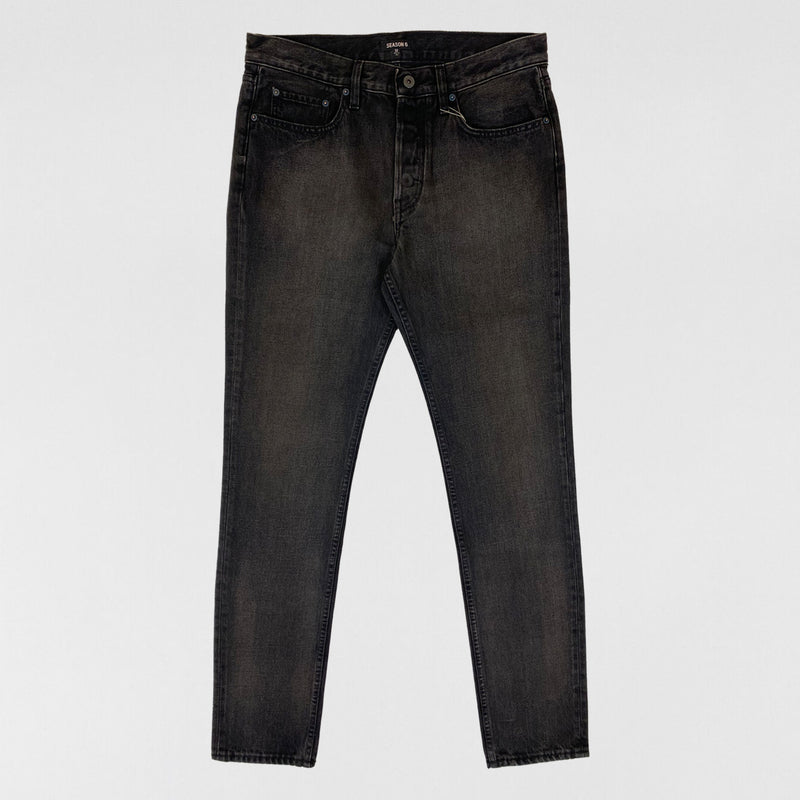Yeezy Season 6 Slim Denim In Washed Black/Brown