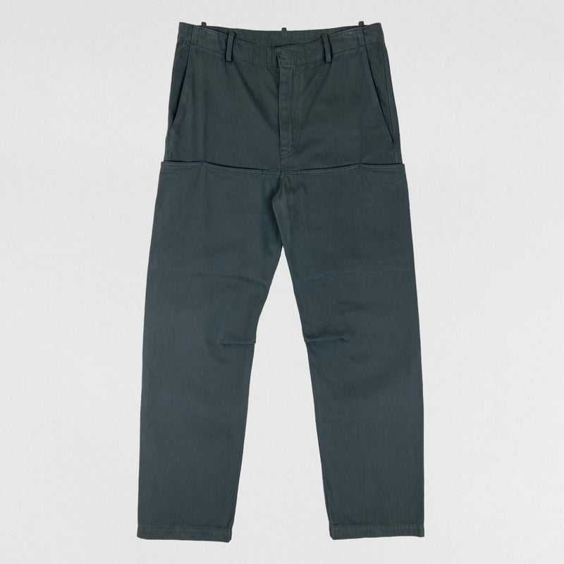 Yeezy Gap Balenciaga 2022 Sateen Cargo Pants In Dark Green
