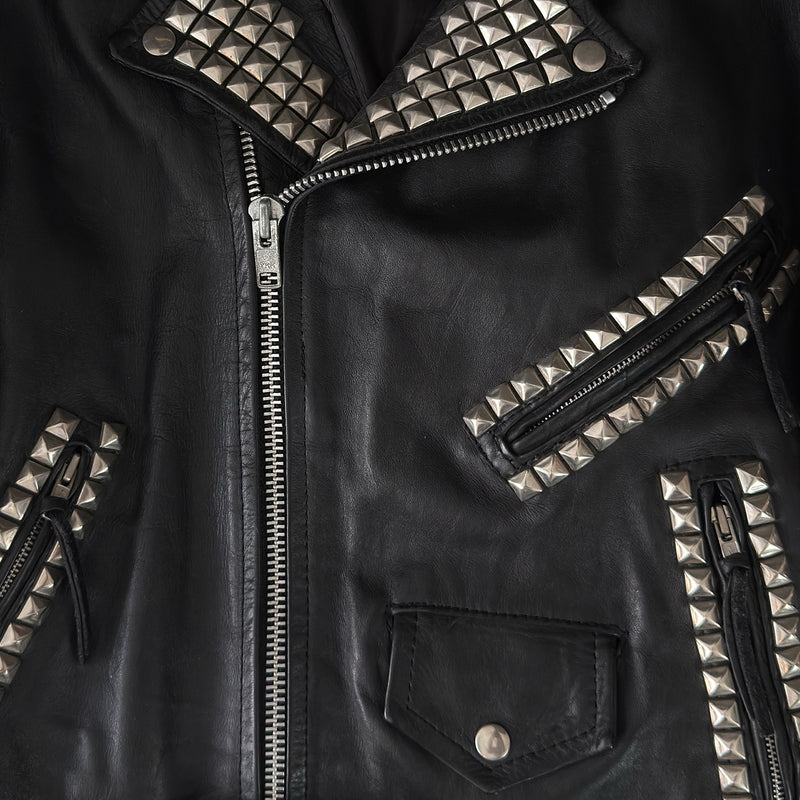 Vintage 1995 Hand Studded Leather Jacket (Yeezus Era)