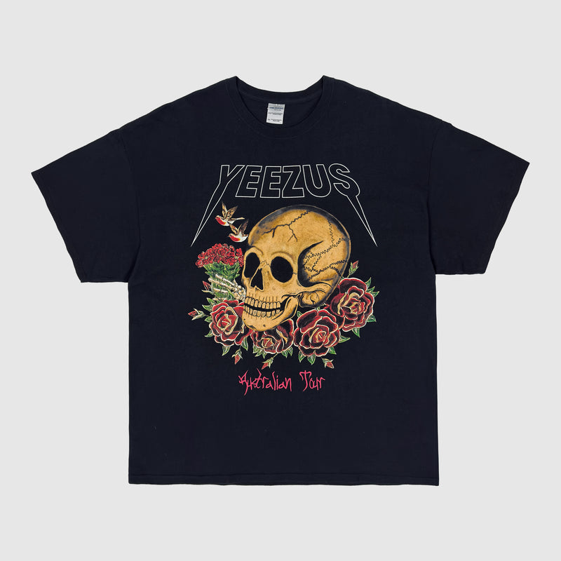 Yeezus Tour 2014 Australian Skull & Roses Tee By Wes Lang