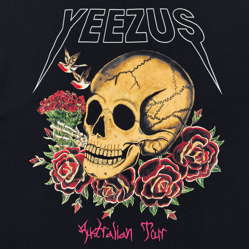 Yeezus Tour 2014 Australian Skull & Roses Tee By Wes Lang