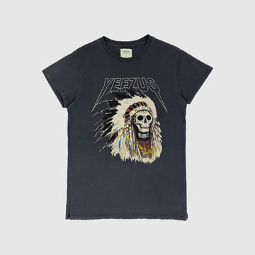 Yeezus Tour 2013 'Black Friday' Native Skull Tee By Wes Lang