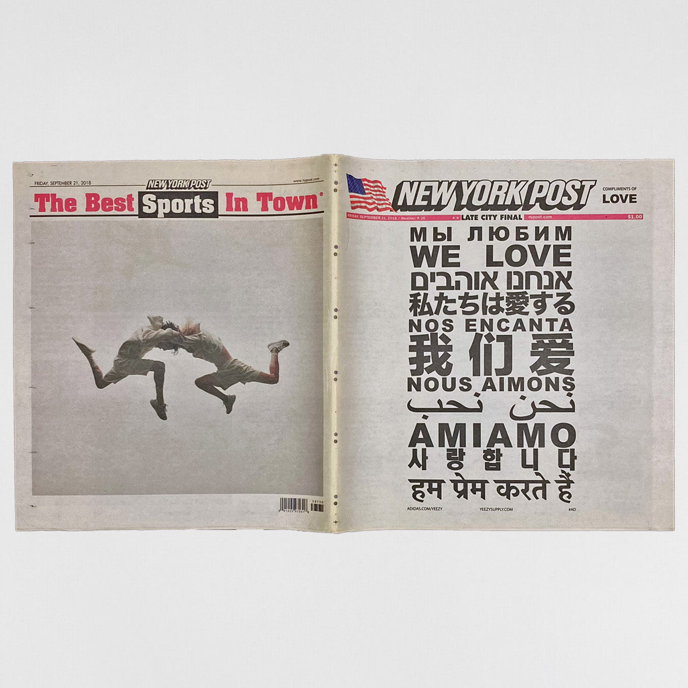 Yeezy 2018 New York Post 'Love Campaign' Newspaper