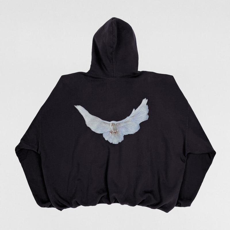 Yeezy Gap Balenciaga 2022 Double Layered Dove Hoodie In Dark Grey