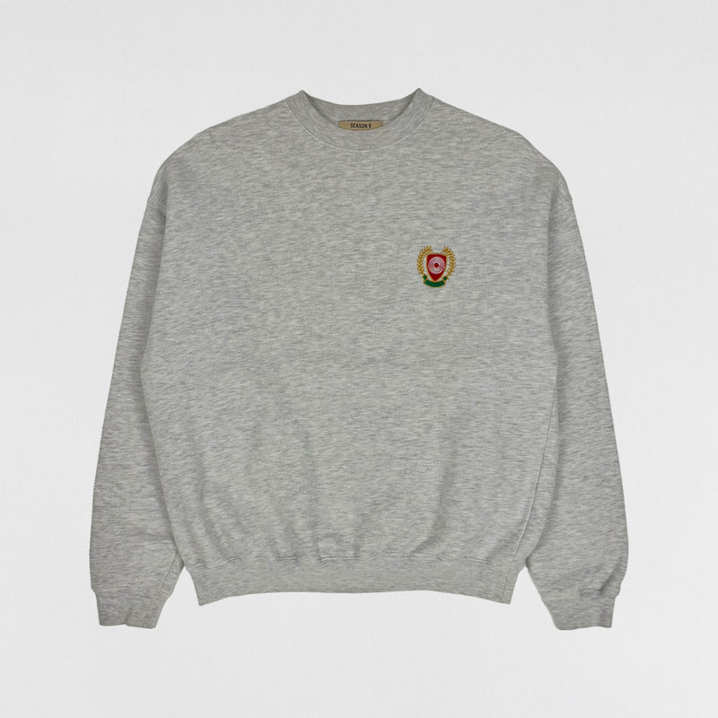 Yeezy Season 5 Embroidered Calabasas Crewneck In Heather Grey
