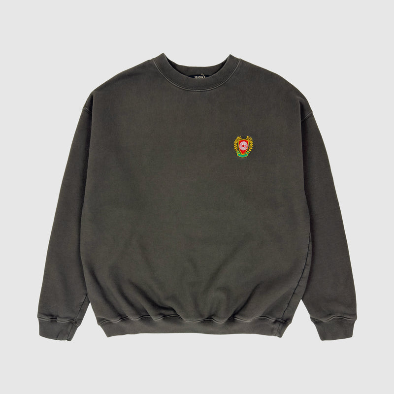 Yeezy Season 5 Calabasas Crest Sample Crewneck In Olive/Grey