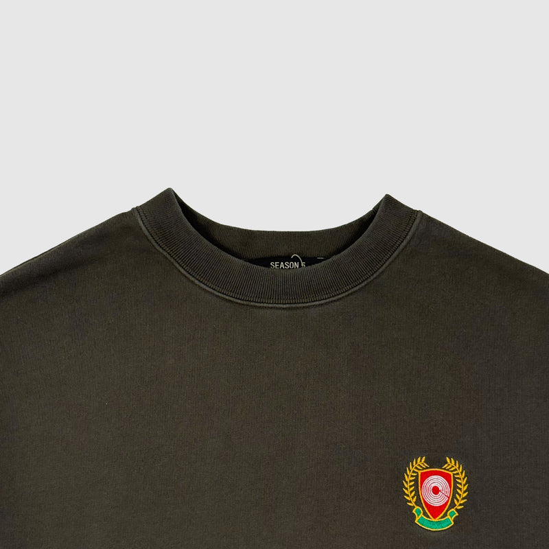 Yeezy Season 5 Calabasas Crest Sample Crewneck In Olive/Grey
