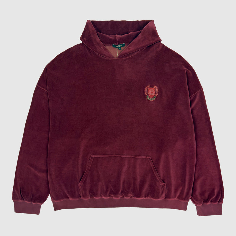 Yeezy Season 5 Runway Sample Velour Hoodie In Oxblood