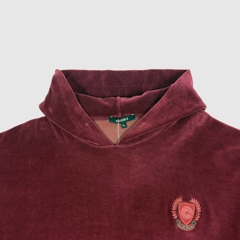 Yeezy Season 5 Runway Sample Velour Hoodie In Oxblood