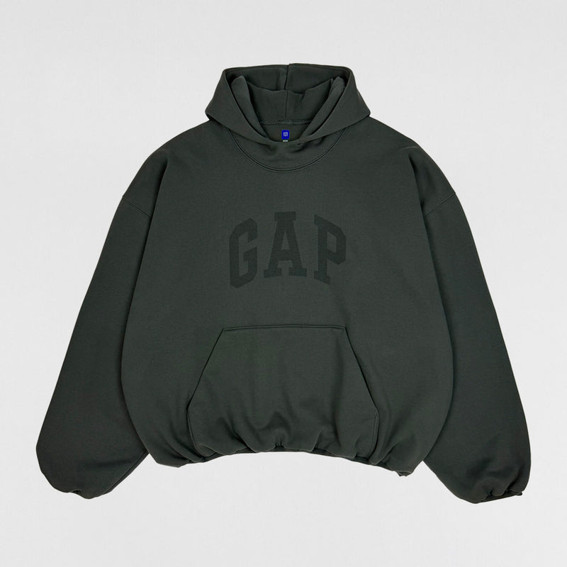 Yeezy Gap Balenciaga 2022 Double Layered Dove Hoodie In Dark Green