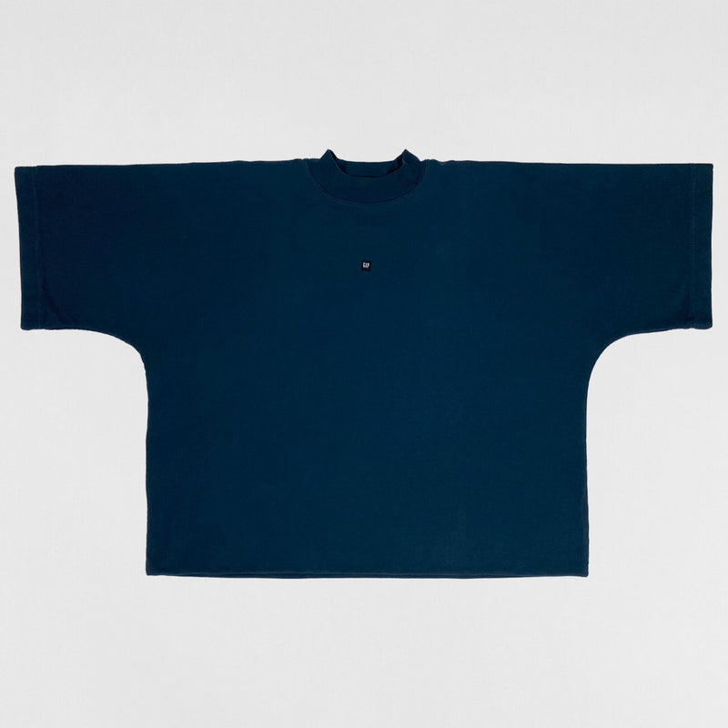 Yeezy Gap Balenciaga 2022 No Seam Logo Boxy Tee In Dark Blue