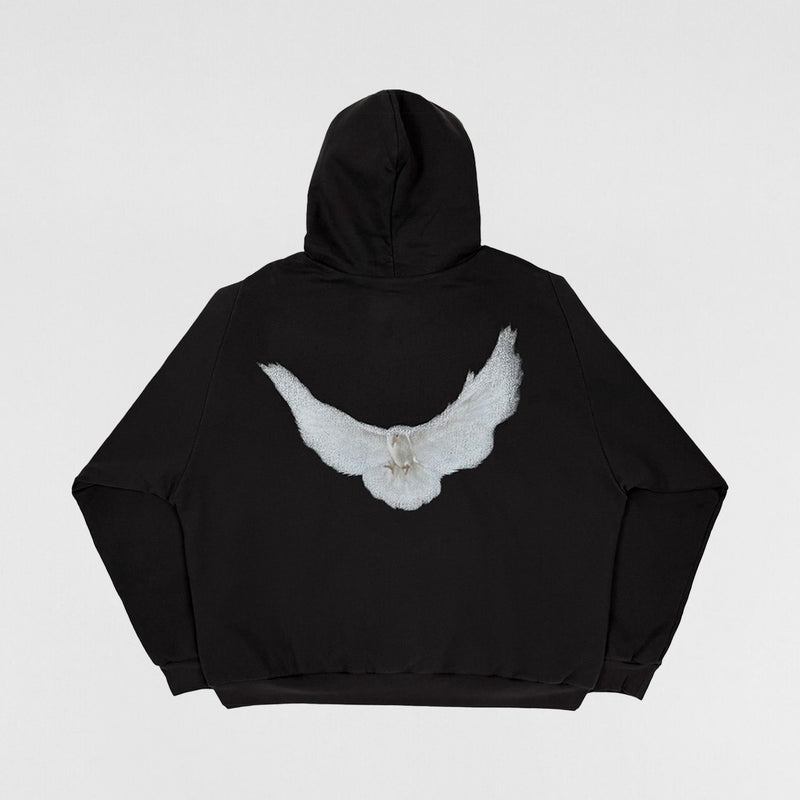 Yeezy Gap Balenciaga 2022 Shrunken Dove Hoodie In Black