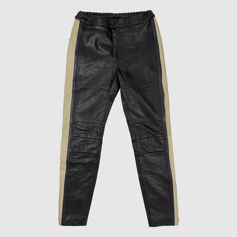 Yeezy Season 5 Unreleased Leather Biker Pants In Ink