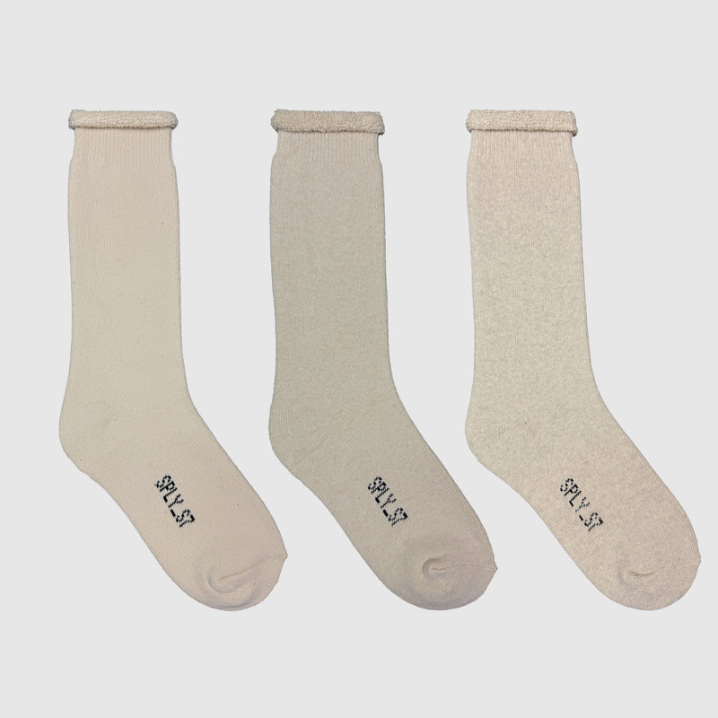 Yeezy Season 7 Bouclette Socks (3-Pack) In Tone One