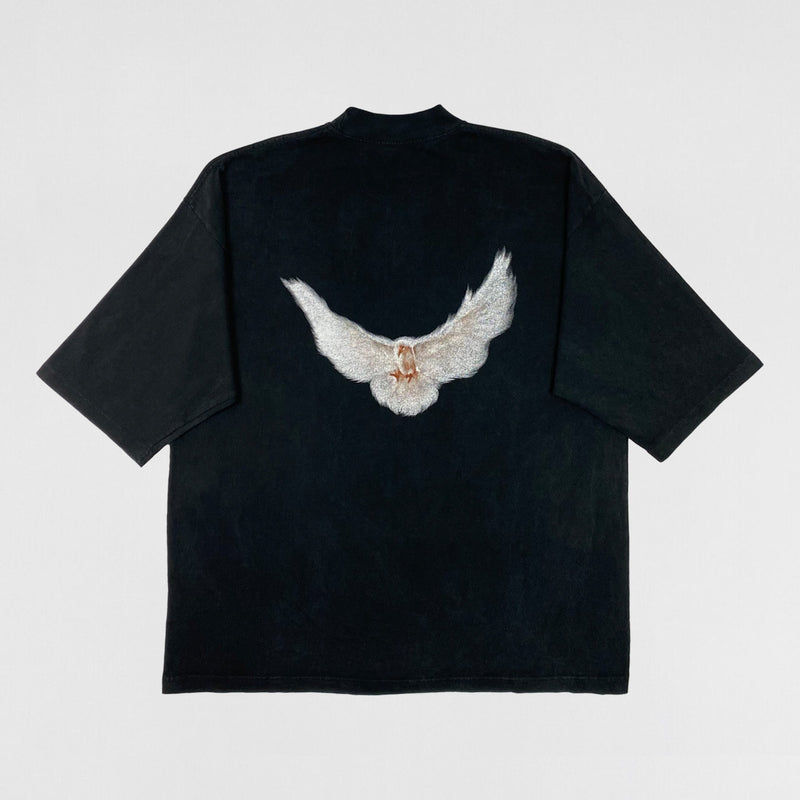Yeezy Gap Balenciaga 2022 Quarter Sleeve Dove Tee In Washed Black