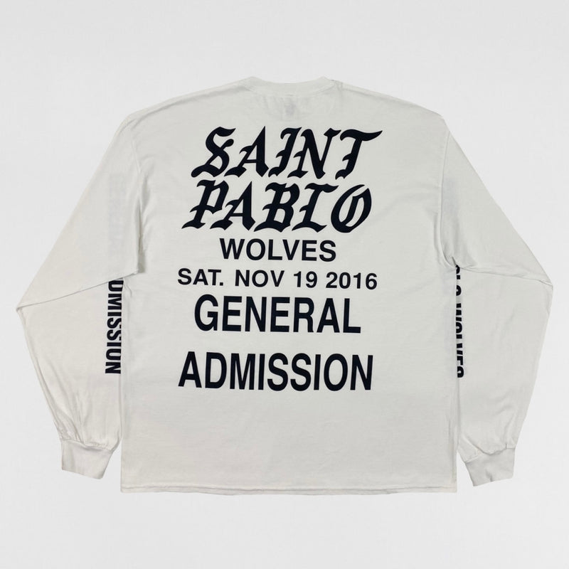 Saint Pablo Tour 2016 Wolves Long Sleeve In White