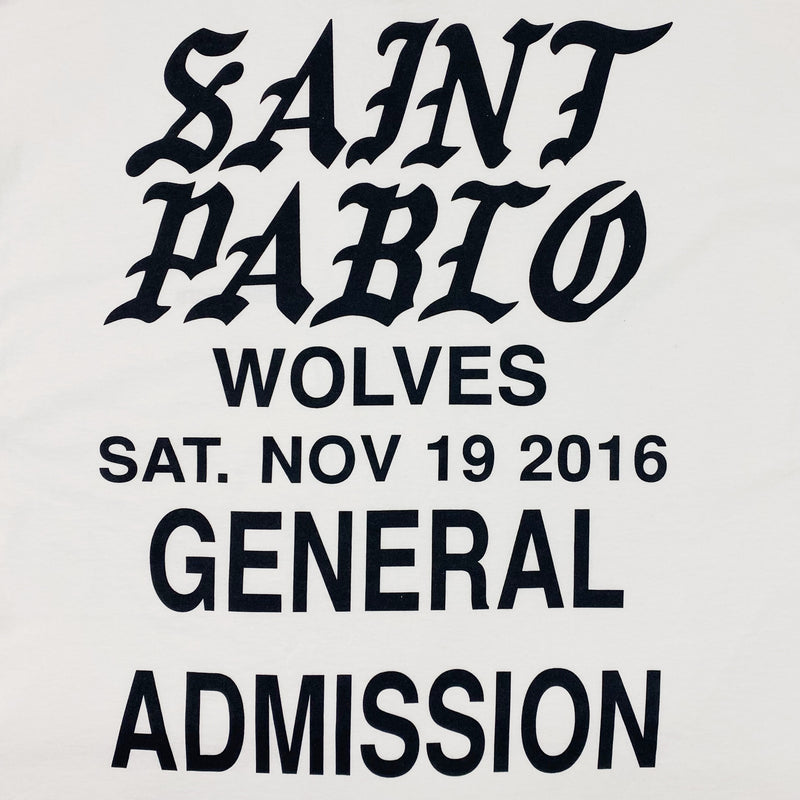 Saint Pablo Tour 2016 Wolves Long Sleeve In White